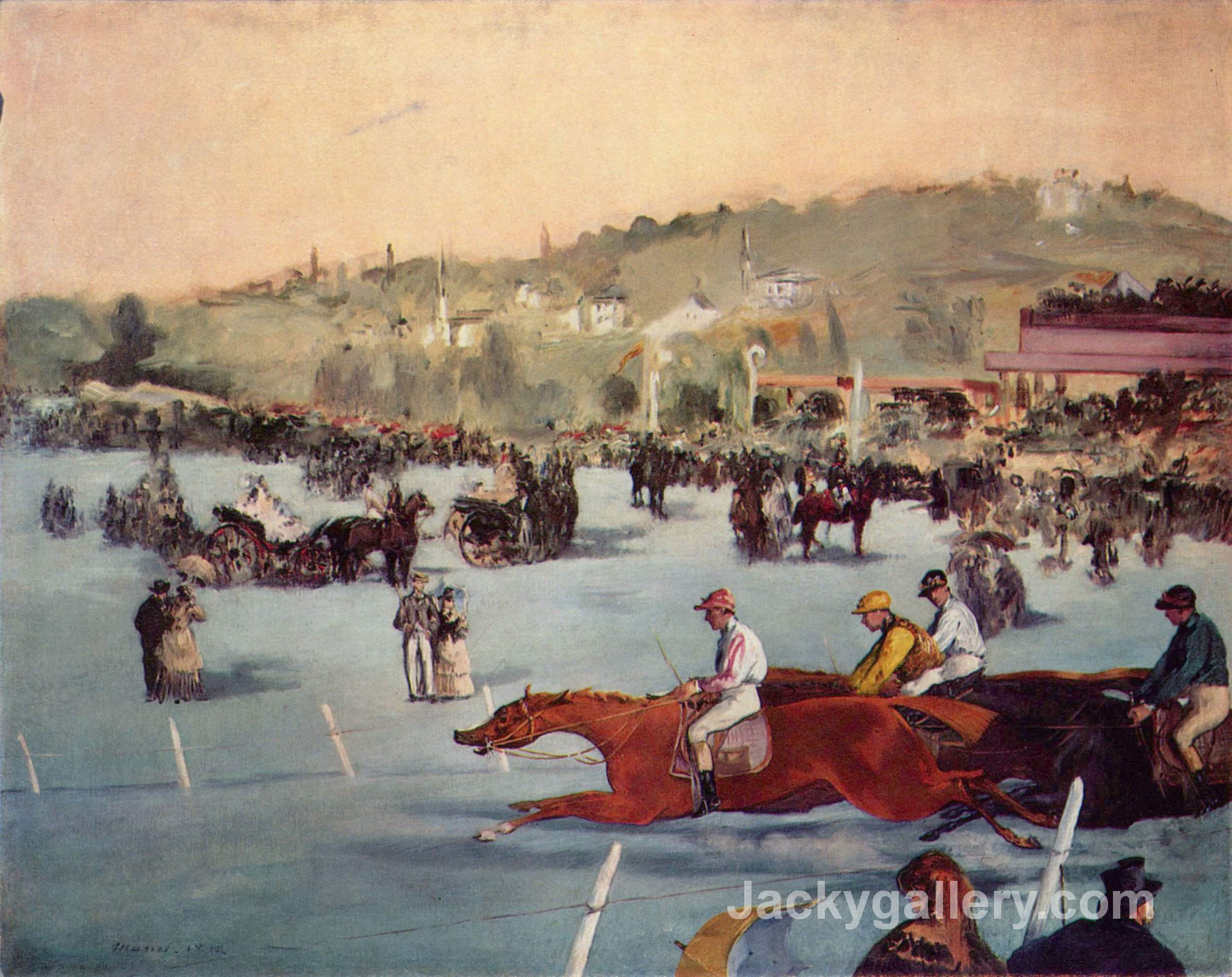The Races in the Bois de Boulogne by Edouard Manet paintings reproduction